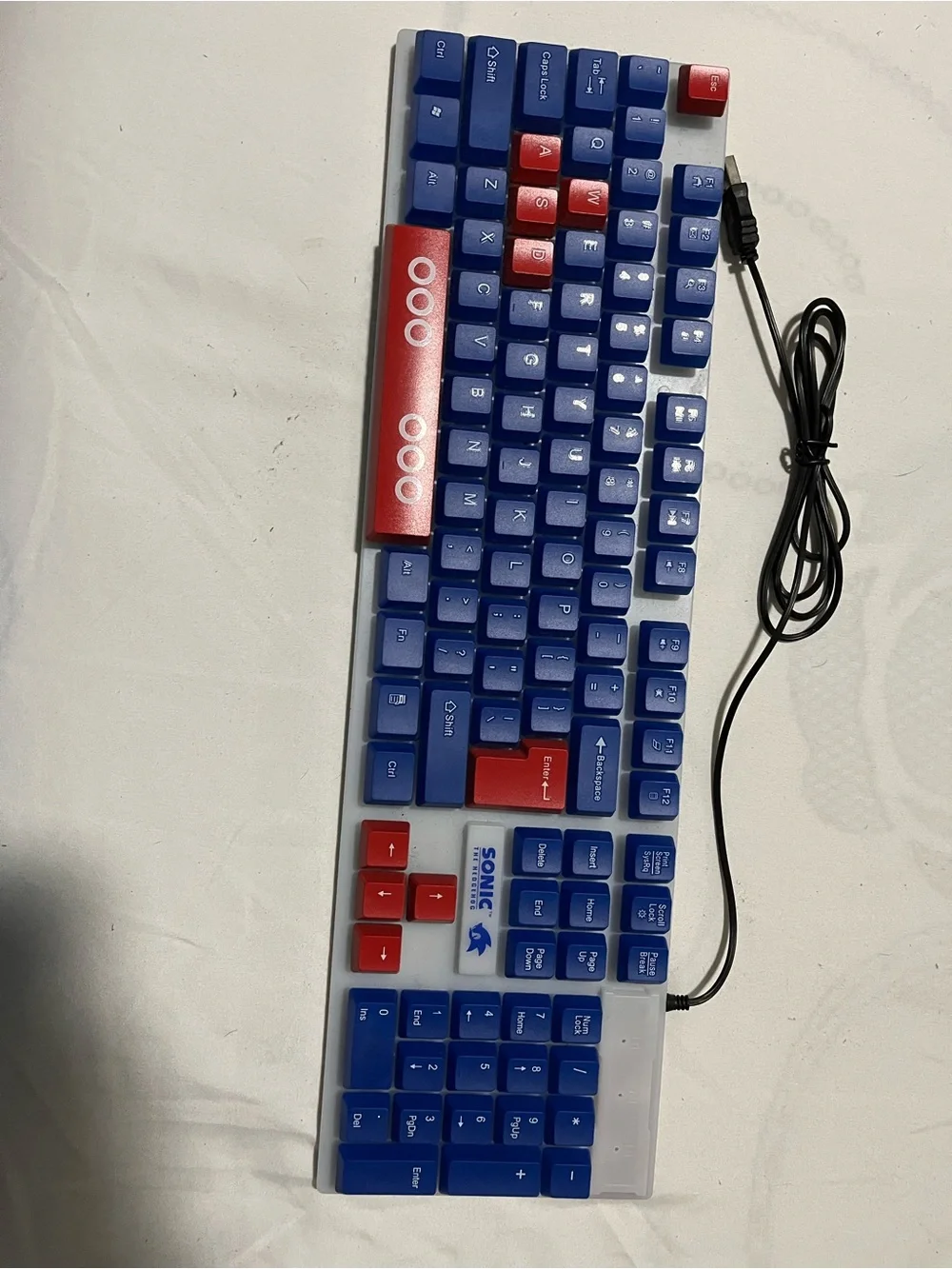 Sonic Gaming Keyboard, Mouse, Headset & Mousepad - Blue/Red
